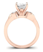 Hibiscus Emerald Moissanite Engagement Ring rosegold
