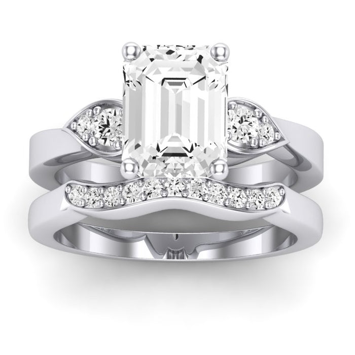 3.00 ct - Hibiscus - GIA Natural Emerald Diamond Bridal Set