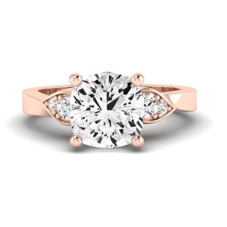 Hibiscus Diamond Matching Band Only (does Not Include Engagement Ring)  For Ring With Cushion Center rosegold