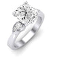 Hibiscus Diamond Matching Band Only (does Not Include Engagement Ring)  For Ring With Cushion Center whitegold