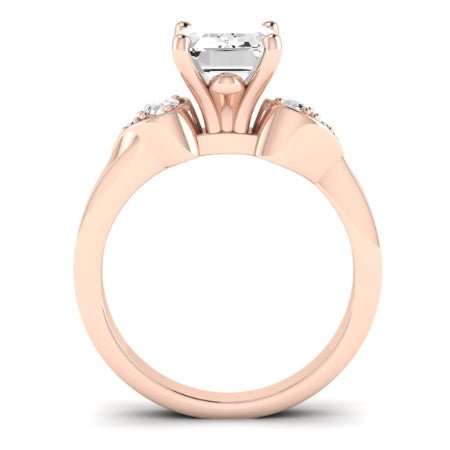 Hibiscus Diamond Matching Band Only (does Not Include Engagement Ring)  For Ring With Emerald Center rosegold