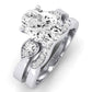 Hibiscus Diamond Matching Band Only (does Not Include Engagement Ring)  For Ring With Oval Center whitegold