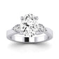 Hibiscus Diamond Matching Band Only (does Not Include Engagement Ring)  For Ring With Oval Center whitegold