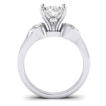 Hibiscus Diamond Matching Band Only (does Not Include Engagement Ring)  For Ring With Oval Center whitegold