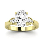Hibiscus Diamond Matching Band Only (does Not Include Engagement Ring)  For Ring With Oval Center yellowgold