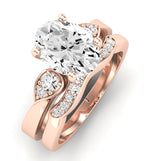 Hibiscus Diamond Matching Band Only (does Not Include Engagement Ring)  For Ring With Oval Center rosegold