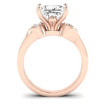 Hibiscus Diamond Matching Band Only (does Not Include Engagement Ring)  For Ring With Princess Center rosegold