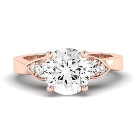 Hibiscus Diamond Matching Band Only (does Not Include Engagement Ring)  For Ring With Round Center rosegold