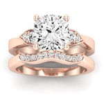 Hibiscus Moissanite Matching Band Only (does Not Include Engagement Ring)  For Ring With Cushion Center rosegold