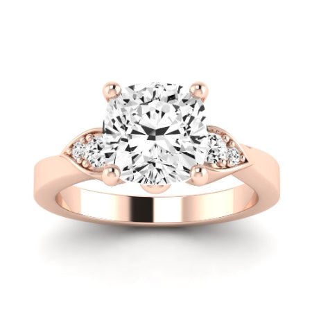 Hibiscus Moissanite Matching Band Only (does Not Include Engagement Ring)  For Ring With Cushion Center rosegold