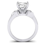 Hibiscus Moissanite Matching Band Only (does Not Include Engagement Ring)  For Ring With Cushion Center whitegold