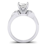 Hibiscus Moissanite Matching Band Only (does Not Include Engagement Ring)  For Ring With Emerald Center whitegold