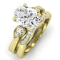 Hibiscus Moissanite Matching Band Only (does Not Include Engagement Ring)  For Ring With Oval Center yellowgold