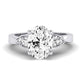 Hibiscus Moissanite Matching Band Only (does Not Include Engagement Ring)  For Ring With Oval Center whitegold