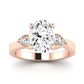 Hibiscus Moissanite Matching Band Only (does Not Include Engagement Ring)  For Ring With Oval Center rosegold