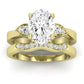 Hibiscus Moissanite Matching Band Only (does Not Include Engagement Ring)  For Ring With Oval Center yellowgold