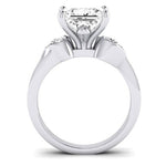 Hibiscus Moissanite Matching Band Only (does Not Include Engagement Ring)  For Ring With Princess Center whitegold