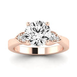 Hibiscus Moissanite Matching Band Only (does Not Include Engagement Ring)  For Ring With Round Center rosegold