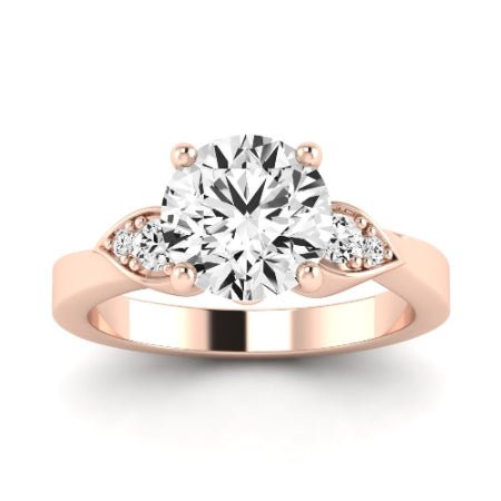 Hibiscus Moissanite Matching Band Only (does Not Include Engagement Ring)  For Ring With Round Center rosegold