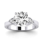 Hibiscus Moissanite Matching Band Only (does Not Include Engagement Ring)  For Ring With Round Center whitegold