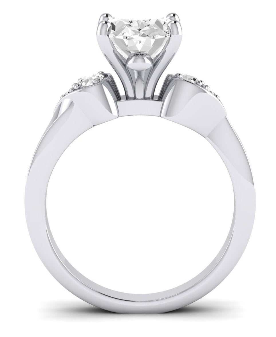 Hibiscus Oval Diamond Engagement Ring (Lab Grown Igi Cert) whitegold