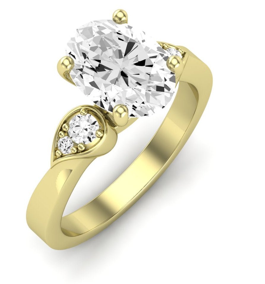 Hibiscus Oval Diamond Engagement Ring (Lab Grown Igi Cert) yellowgold