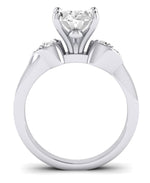 Hibiscus Oval Diamond Engagement Ring (Lab Grown Igi Cert) whitegold