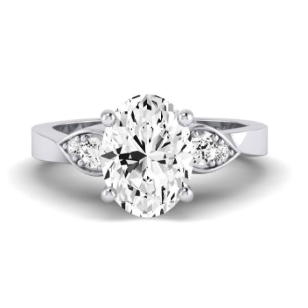 Hibiscus Oval Moissanite Bridal Set whitegold