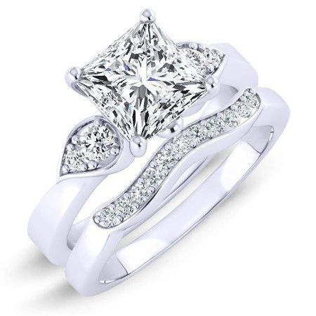 2.00 ct - Hibiscus - Princess Moissanite Bridal Set