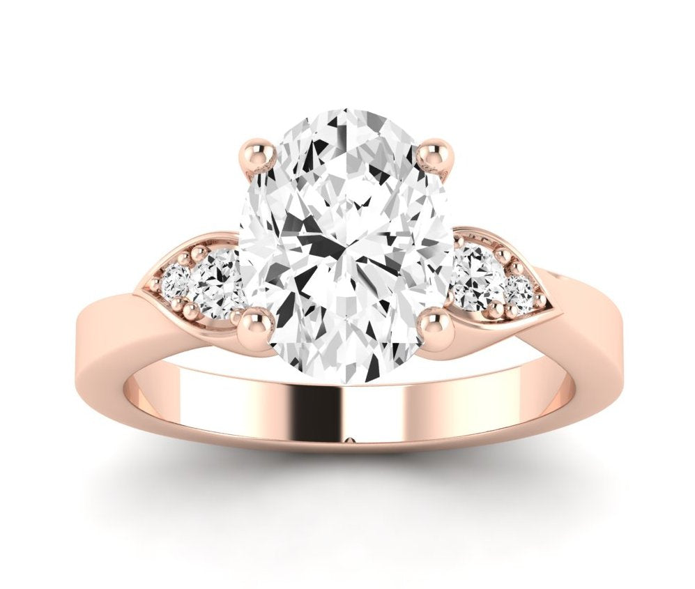 Hibiscus Oval Diamond Engagement Ring (Lab Grown Igi Cert) rosegold