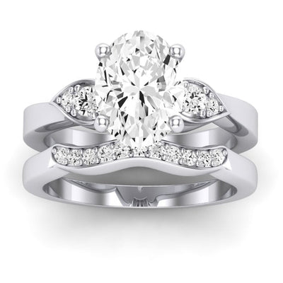 Hibiscus Oval Diamond Bridal Set (Lab Grown Igi Cert) whitegold