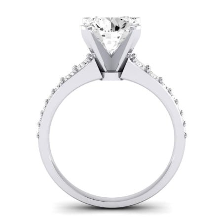 Holly Diamond Matching Band Only (does Not Include Engagement Ring) For Ring With Round Center whitegold