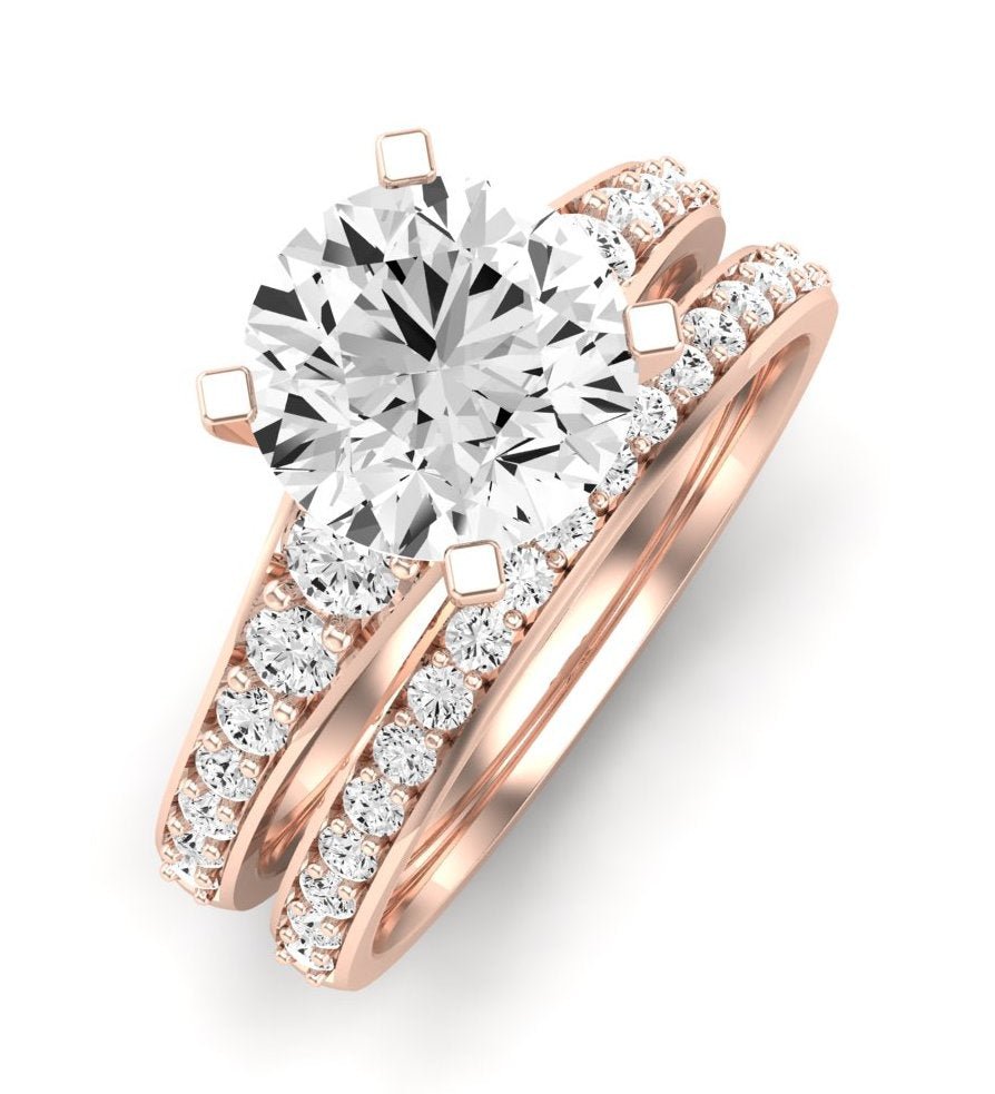 Holly Diamond Matching Band Only (does Not Include Engagement Ring) For Ring With Round Center rosegold