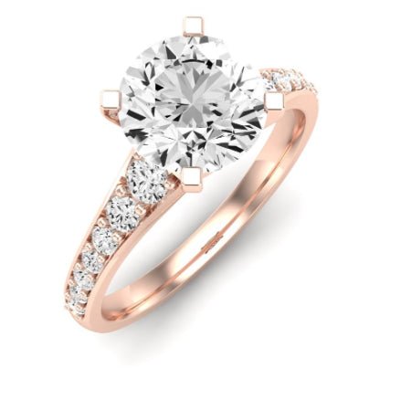 Holly Diamond Matching Band Only (does Not Include Engagement Ring) For Ring With Round Center rosegold