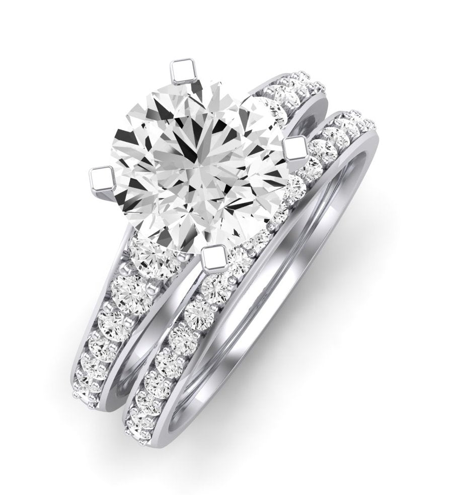 Holly Diamond Matching Band Only (does Not Include Engagement Ring) For Ring With Round Center whitegold