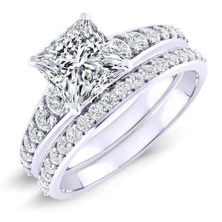 1.00 ct - Holly - GIA Natural Princess Diamond Bridal Set