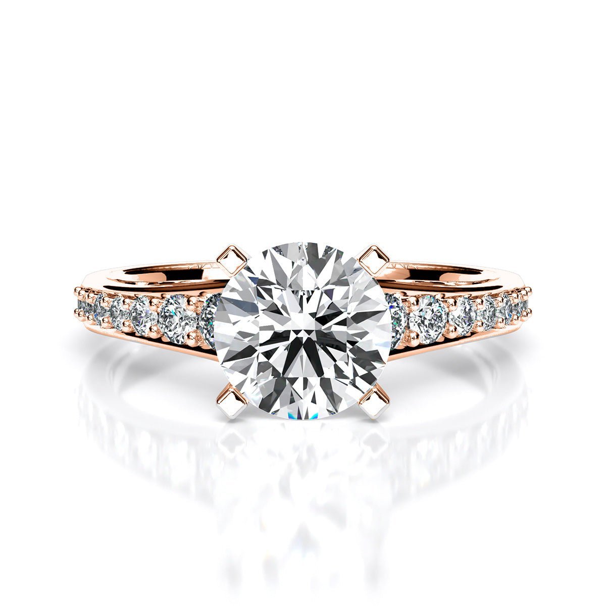 Holly Round Diamond Engagement Ring (Lab Grown Igi Cert) rosegold