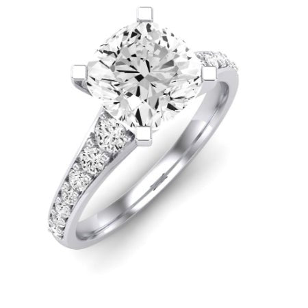 Holly Diamond Matching Band Only (does Not Include Engagement Ring) For Ring With Cushion Center whitegold