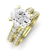 Holly Diamond Matching Band Only (does Not Include Engagement Ring) For Ring With Oval Center yellowgold