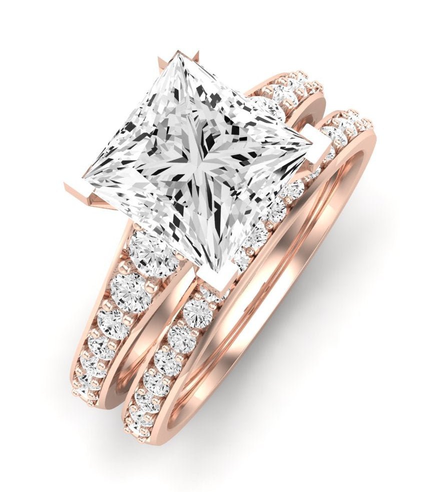 Holly Diamond Matching Band Only (does Not Include Engagement Ring) For Ring With Princess Center rosegold