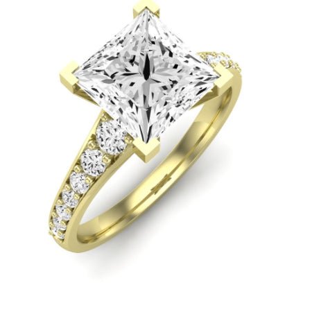 Holly Diamond Matching Band Only (does Not Include Engagement Ring) For Ring With Princess Center yellowgold