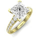 Holly Diamond Matching Band Only (does Not Include Engagement Ring) For Ring With Princess Center yellowgold