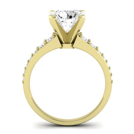 Holly Diamond Matching Band Only (does Not Include Engagement Ring) For Ring With Round Center yellowgold