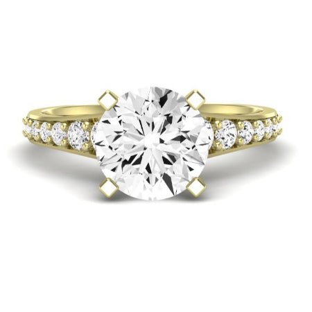 Holly Diamond Matching Band Only (does Not Include Engagement Ring) For Ring With Round Center yellowgold