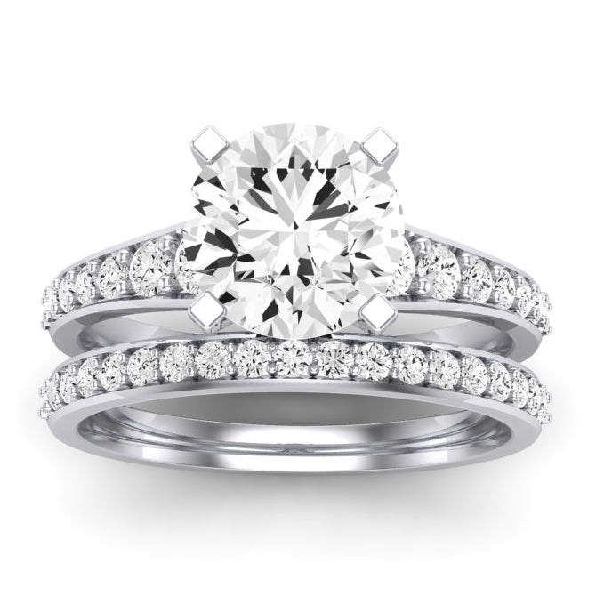 Holly Diamond Matching Band Only (does Not Include Engagement Ring) For Ring With Round Center whitegold