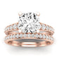 Holly Moissanite Matching Band Only (does Not Include Engagement Ring) For Ring With Cushion Center rosegold