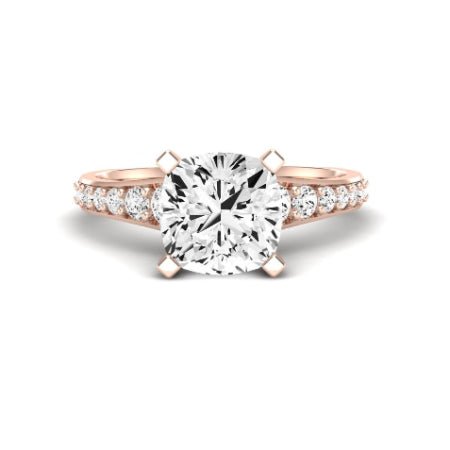 Holly Moissanite Matching Band Only (does Not Include Engagement Ring) For Ring With Cushion Center rosegold