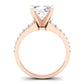 Holly Moissanite Matching Band Only (does Not Include Engagement Ring) For Ring With Cushion Center rosegold