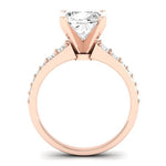 Holly Moissanite Matching Band Only (does Not Include Engagement Ring) For Ring With Cushion Center rosegold