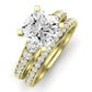 Holly Moissanite Matching Band Only (does Not Include Engagement Ring) For Ring With Cushion Center yellowgold